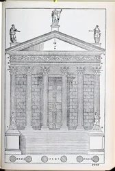 Nimes-i templom domborzata, illusztráció a Palladio által írt „I Quattro Libri dell