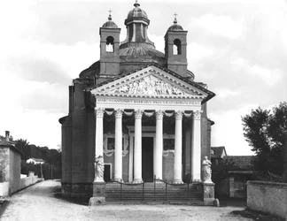 A Villa Barbaro tempiettójának homlokzata, 1580-84-ben épült