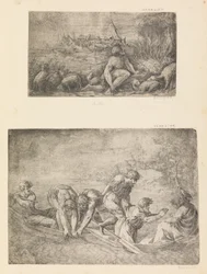 Mózes és az égő bokor, a halak csodás vízrajza, kb. 1544-48.