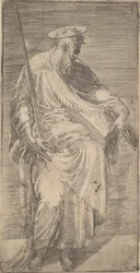 Szent Pál kardot és könyvet tartva, Krisztustól és az apostoloktól, 1540-63.