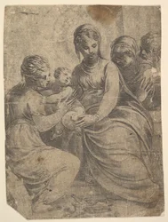 A Szűz és a Gyermek szentek kíséretében, kb. 1550.