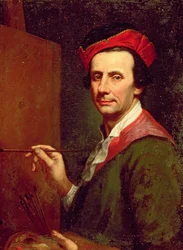Művész egy festőállványon, 1750 körül