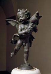 Szerelem delfinnel Verrocchio bronz szobra