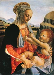 Madonna a gyermekkel, 1470 körül, Andrea del Verrocchio (1437-1488) műve, 75,5 x 54,8 cm