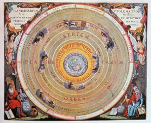Világtérkép, a Föld tanulmánya Ptolemaiosz elméletei alapján