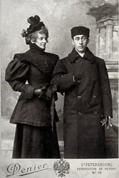 Zinaida Gippius, orosz költő, Akim Volinszkij művészettörténészsel, 1890-c1894 között.