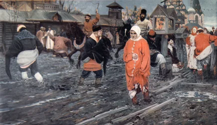 Egy tizenhetedik századi Moszkva utca egy ünnepen, 1895