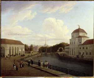 A Michel-palota Szentpéterváron. (A Szentpétervári Mihály-palota). Andrej Jefimovics Martynov (1768-1826) festménye, olaj, vászon