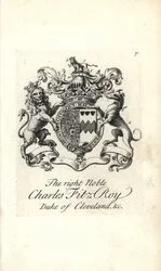 Charles Fitz-Roy jobb nemes, Cleveland 2. hercegének címere és címere