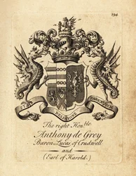 Anthony de Grey, a 3. Lucas of Crudwell báró és Harold gróf címere