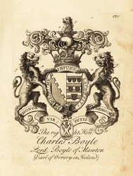 Charles Boyle jobboldal címere, Marston Lord Boyle, Orrery 4. grófja Írországban