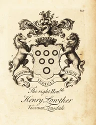 Henry Lowther jobboldal címere, Lonsdale 3. vikomtja (1694-1751)