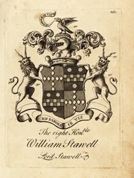 Tisztelt William Stawell, Lord Stawell, 3. Stawell báró (meghalt 1742-ben) címere