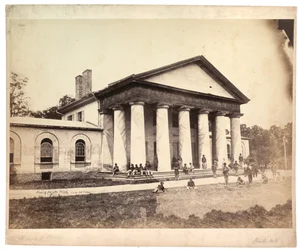 Az Arlington-ház előtt, 1864. június 28. (szépia fotó)