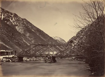 42. tábla. Mormon Turnpike híd, a Weber Canon torkolatánál, 1869 (fénykép)