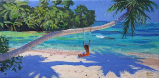 Lány hintán, Seychelle-szigetek, 2015,