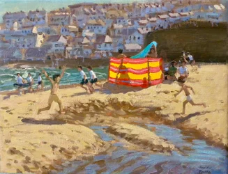 Narancssárga és sárga szélfogó, St Ives.2010 14x18"