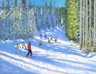 Síoktatás, Samoens, Franciaország, 2020, (olaj, vászon)