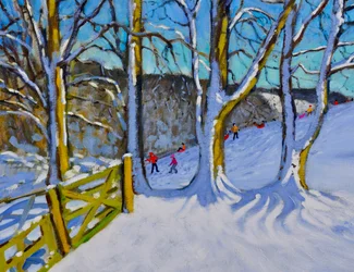 Szánkózás, Dam Lane, Derbyshire, 2017,