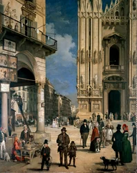Marche de Figini Milánóban (Piazza del Duomo a Coperto dei Figini sarkával) Részlet