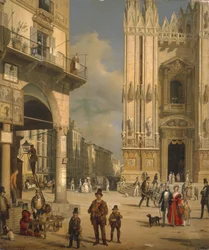 Piazza del Duomo, Milánó, 1840.