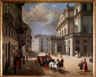 Kilátás a milánói Teatro alla Scala térre