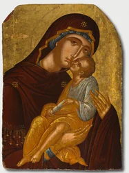 Istenszülő és Kisded Krisztus ikonja, Szűz Eleousa, c. 1425-50.
