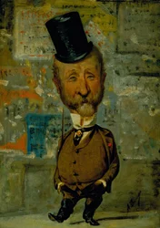 Carlo Lorenzini karikatúrája (olaj, tábla)