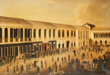 Kilátás a hongokról a kantoni vízparton, c. 1825