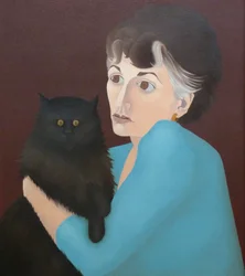 Nő macskával, 1982