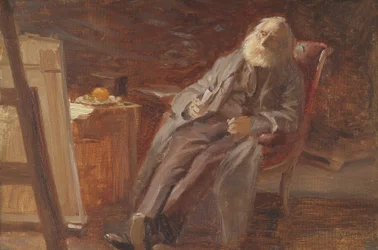 A festő Vilhelm Kyhn pipázik