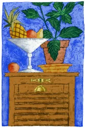 Csendélet ananásszal, 2010 (gouache)