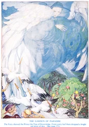 Illusztráció Hans Christian Andersen „A paradicsom kertjéből”.