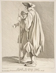 Egy vak ember a Quinze-Vingts Kórházból, 1738.