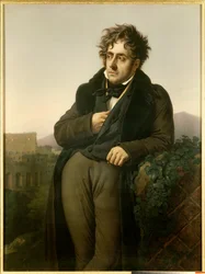 Francois Rene, Chateaubriand vikomtja (1768-1848) portréja, aki Róma romjain elmélkedik a Colossee előtt