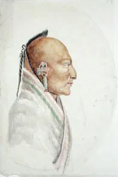 Cachasunghia, a Kis Osage főnöke (akvarell papíron)
