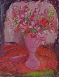 Pink Flowers, 1948 körül (olaj, fedélzeten)