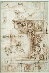 Projekt a Farnese galériának. Annibal Carracci, Dit Carrache rajza (1560-1609)