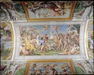 A Galleria di Carracci Carracci Hall részlete Bacchus és Ariadné diadala, 1597-1604 freskó