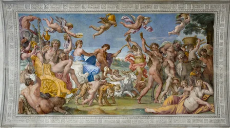 Bacchus és Ariadné diadala. Freskó, ca. 1597, Palazzo Farnese, Róma