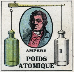 Atomok: Az atomsúly, Andre Marie Ampere (1775-1836). Névtelen illusztráció 1925-ből. Magángyűjtemény.