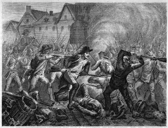 Le Mans-i csata 1793-ban a vendee-i háború alatt. Metszet 1866-ból Adolphe Thiers „Histoire de la Revolution francaise” c. Magángyűjtemény.