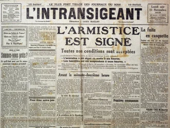 A 25989. sz. részlete: Az 1918. 11. 11-i „” A hajthatatlan”” egyike, amely bejelenti, hogy „” a fegyverszünet a jele””