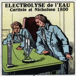 Elektrokémia: víz elektrolízise Anthony Carlisle (1768-1842) és William Nicholson (1753-1815) által Londonban május 2-án