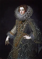 Elisabeth de France, más néven Elisabeth de Bourbon - Francia Erzsébet (1602-1644), spanyol királynő hitvese, Anonymous portréja, c. 1620 – Olaj, vászon