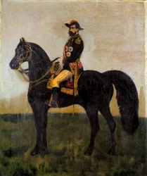 Georges Boulanger tábornok (1837-1891) politikus lovas portréja A 19. századi Nap névtelen festménye. 0,55x0,46 m Párizs, Musee Carnavalet