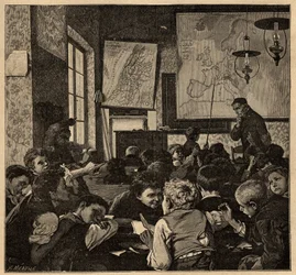 Óravég - iskola - - metszet 1890