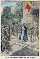 Első világháború 1914-1918 (14-18. háború). Őfelsége, a belgák királynője, Elisabeth de Baviere (1876-1965) hadikereszttel tüntették ki. A "Le Petite Journal"-ban