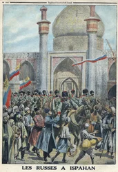 Első világháború 1914-1918 (14-18. háború). Az orosz hadsereg Iszfahánban, Iránban. A "" Le Petite Journalban"