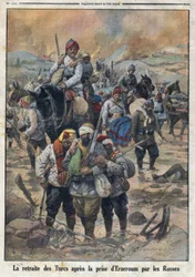 Első világháború 1914-1918 (14-18. háború). A törökök visszavonulása, miután az oroszok bevették Erzerumot. A „Le Petite Journal”-ban, 1916.02.27. Magángyűjtemény